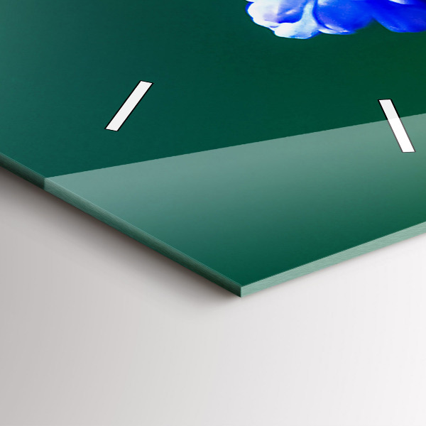 Vertikální skleněné hodiny Modré květiny