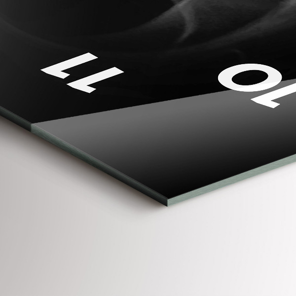 Vertikální skleněné hodiny Šálek kávy