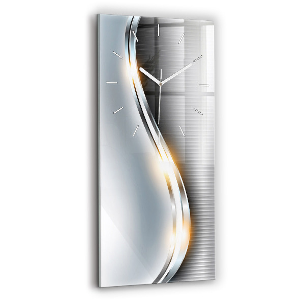 Vertikální nástěnné hodiny Kovová abstrakce