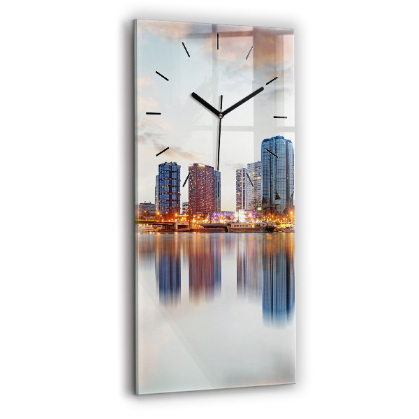 Vertikální skleněné hodiny Panorama s Eiffelovou věží