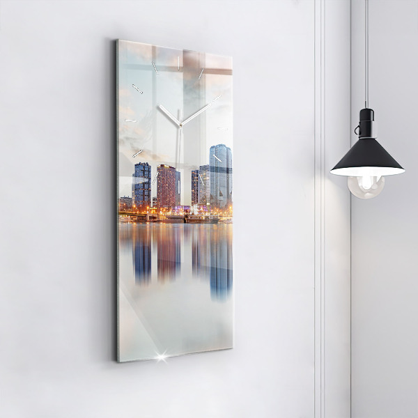 Vertikální skleněné hodiny Panorama s Eiffelovou věží