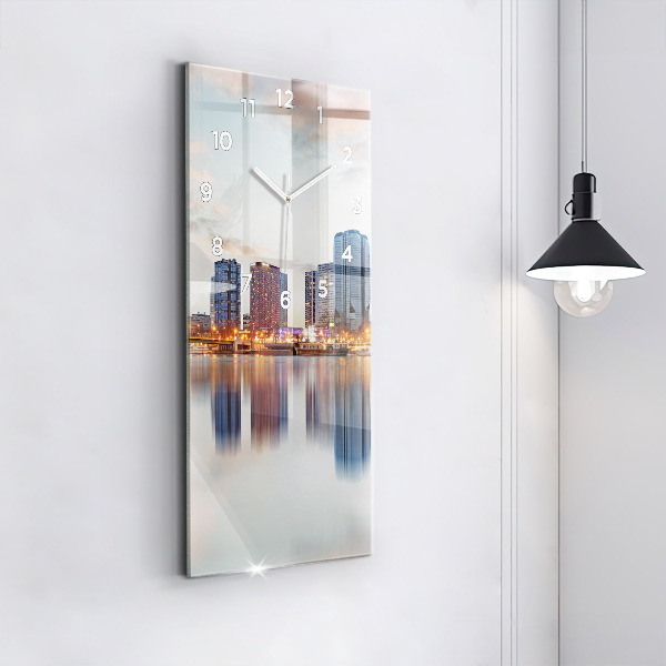 Vertikální skleněné hodiny Panorama s Eiffelovou věží