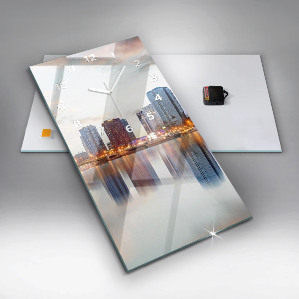 Vertikální skleněné hodiny Panorama s Eiffelovou věží