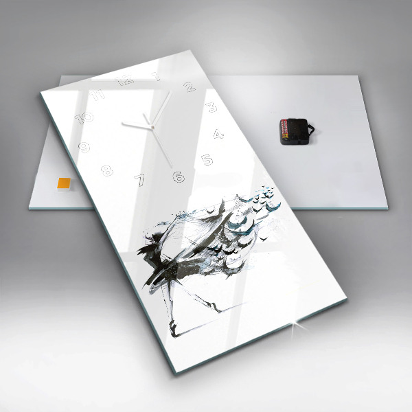 Vertikální skleněné hodiny Žena tančící balet