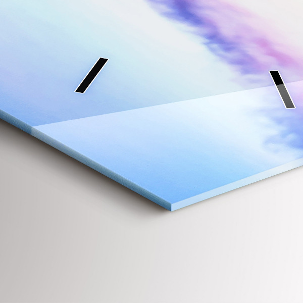 Vertikální skleněné hodiny Most v přístavu večer