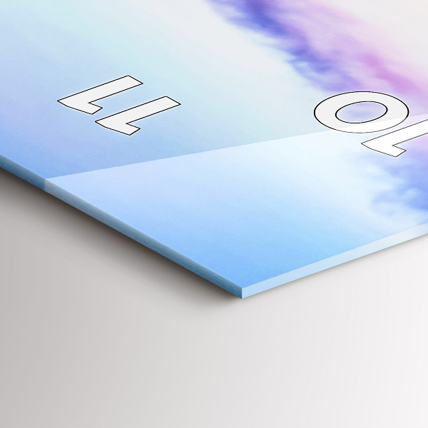 Vertikální skleněné hodiny Most v přístavu večer