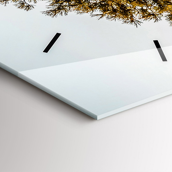 Vertikální skleněné hodiny Strom v horách