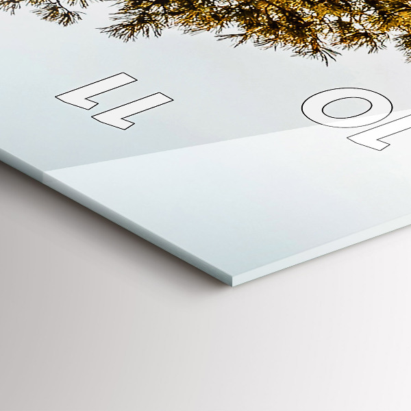 Vertikální skleněné hodiny Strom v horách