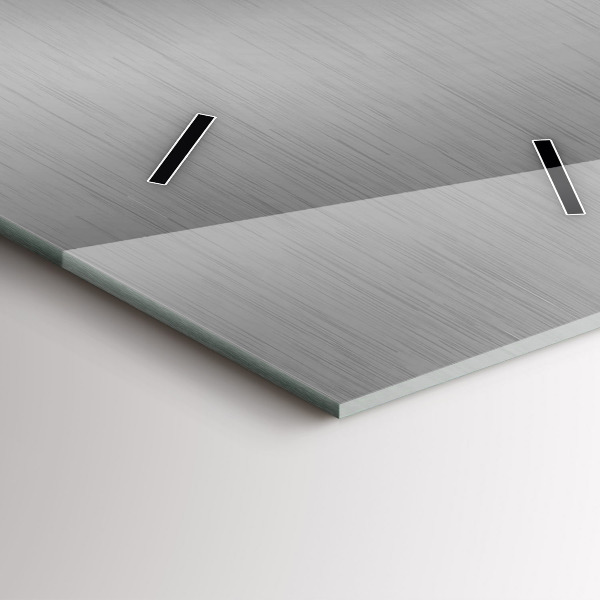 Vertikální skleněné hodiny Šedá kovová abstrakce