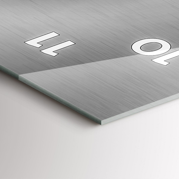 Vertikální skleněné hodiny Šedá kovová abstrakce