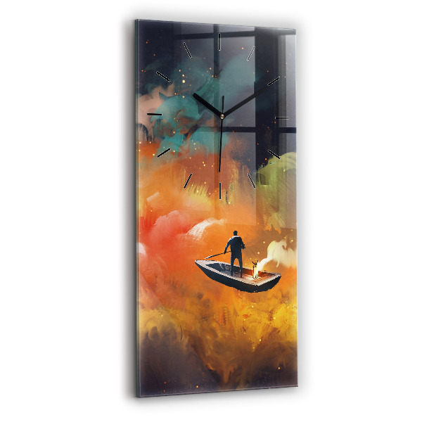 Vertikální skleněné hodiny Abstraktní obraz