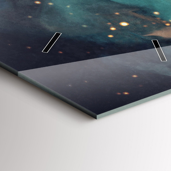 Vertikální skleněné hodiny Abstraktní obraz