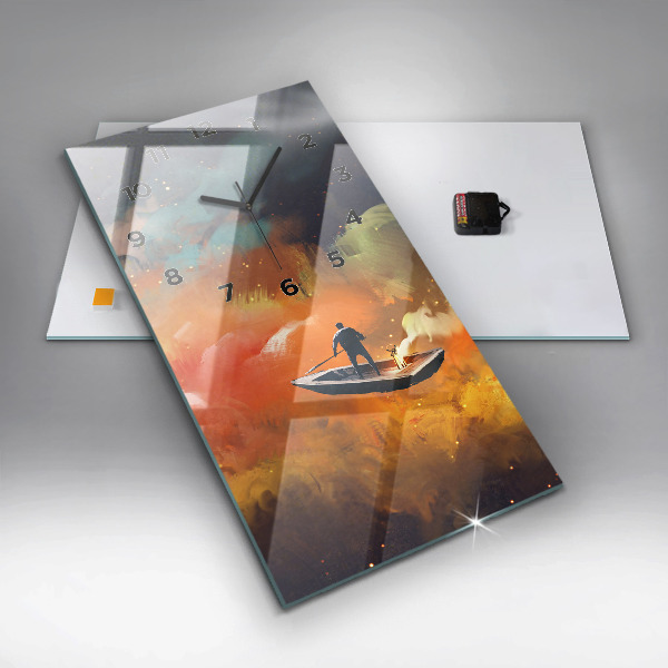 Vertikální skleněné hodiny Abstraktní obraz