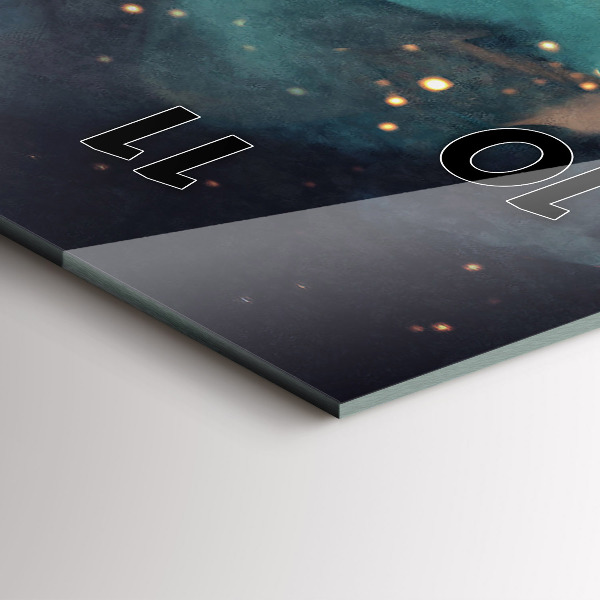 Vertikální skleněné hodiny Abstraktní obraz