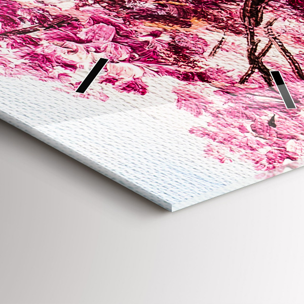 Vertikální skleněné hodiny Mozaika stromu