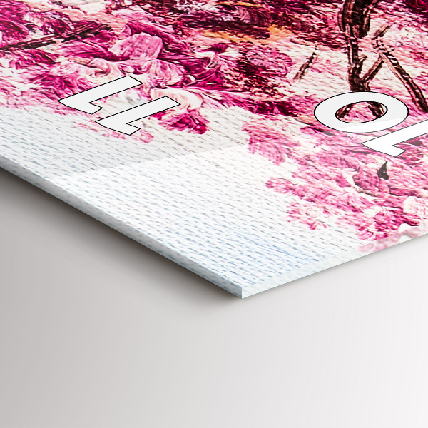 Vertikální skleněné hodiny Mozaika stromu