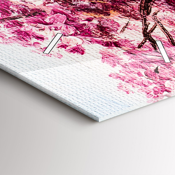 Vertikální skleněné hodiny Mozaika stromu