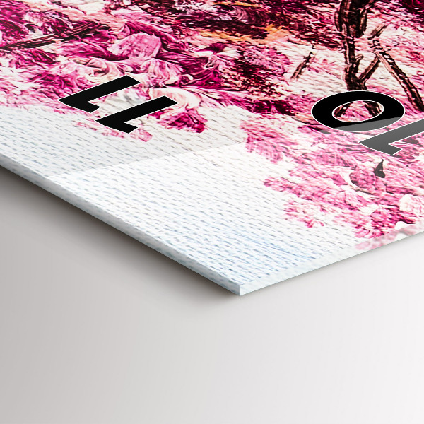 Vertikální skleněné hodiny Mozaika stromu