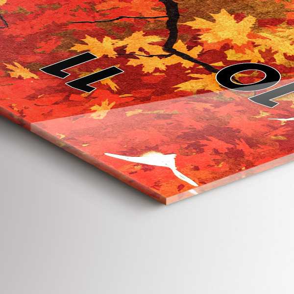 Vertikální skleněné hodiny Nevěsta na podzim