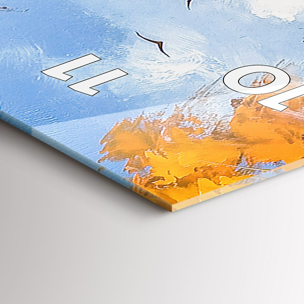 Vertikální skleněné hodiny Podzimní krajina s řekou