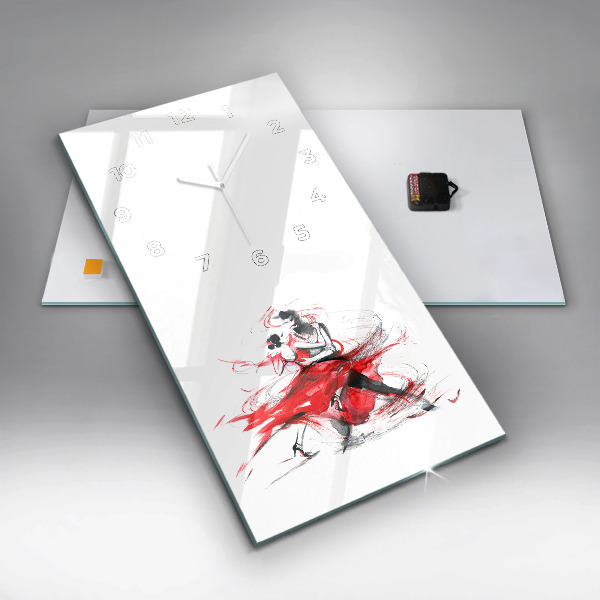 Vertikální skleněné hodiny Tančící pár