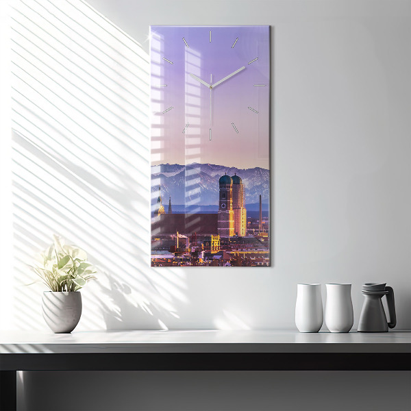 Vertikální skleněné hodiny Německé Alpy Mnichov