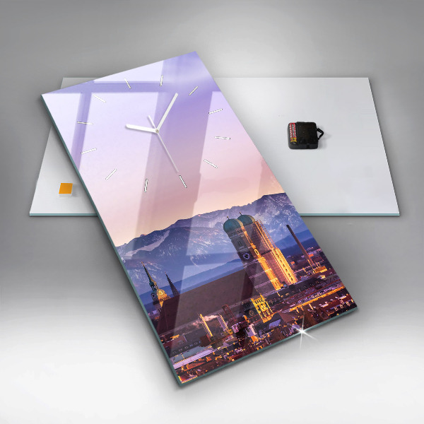 Vertikální skleněné hodiny Německé Alpy Mnichov