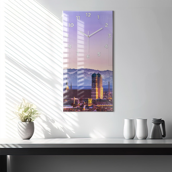 Vertikální skleněné hodiny Německé Alpy Mnichov