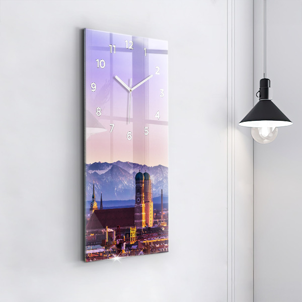 Vertikální skleněné hodiny Německé Alpy Mnichov