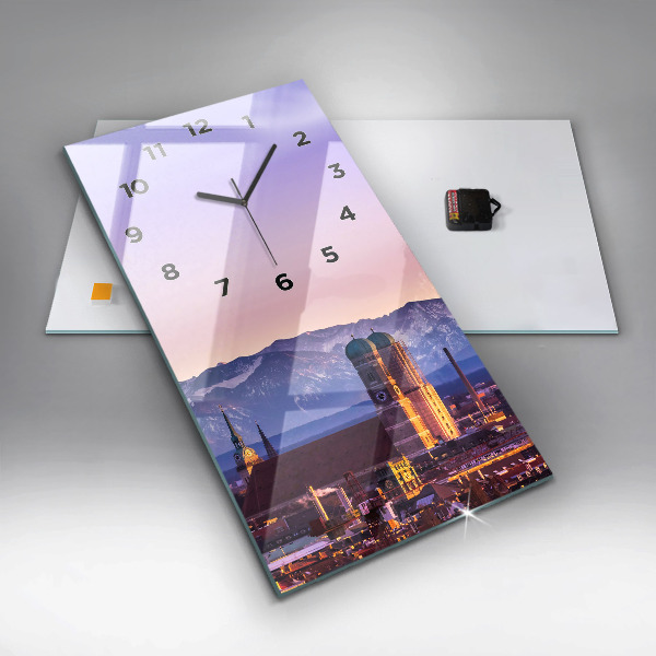 Vertikální skleněné hodiny Německé Alpy Mnichov