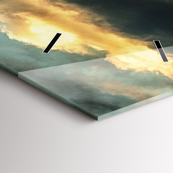 Vertikální skleněné hodiny Let balonu v mracích