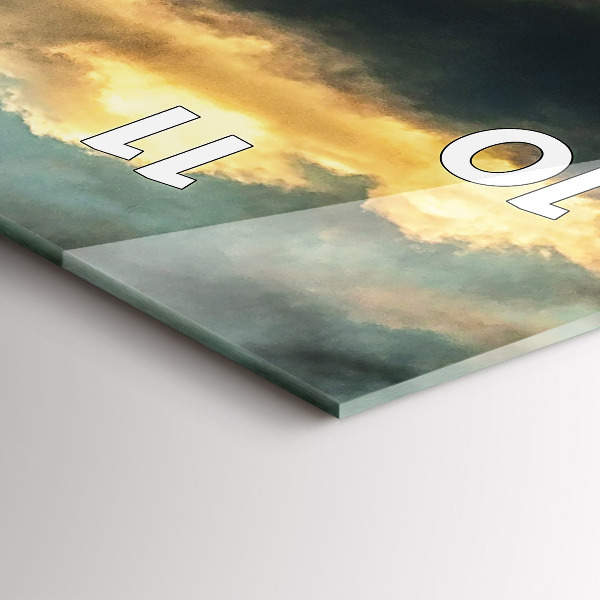 Vertikální skleněné hodiny Let balonu v mracích