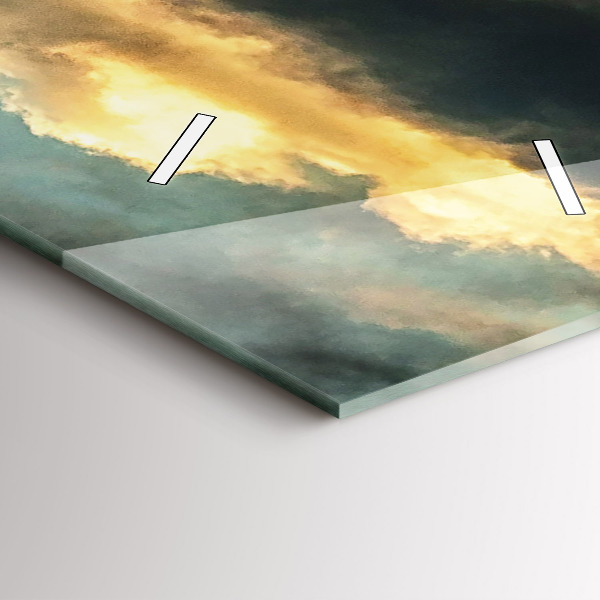 Vertikální skleněné hodiny Let balonu v mracích