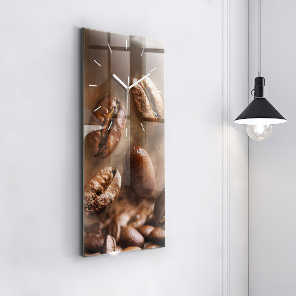 Vertikální skleněné hodiny Kávová zrna