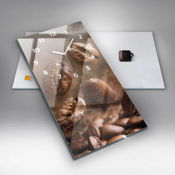 Vertikální skleněné hodiny Kávová zrna