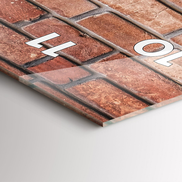 Vertikální skleněné hodiny Cihlová zeď