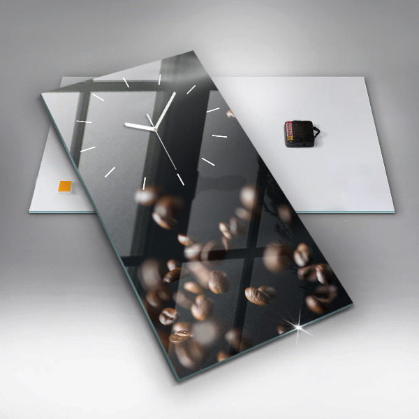 Vertikální skleněné hodiny Kávová zrna