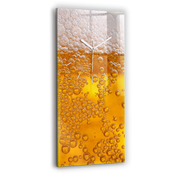 Vertikální nástěnné hodiny Pivo s pěnou