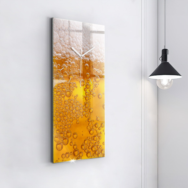 Vertikální nástěnné hodiny Pivo s pěnou