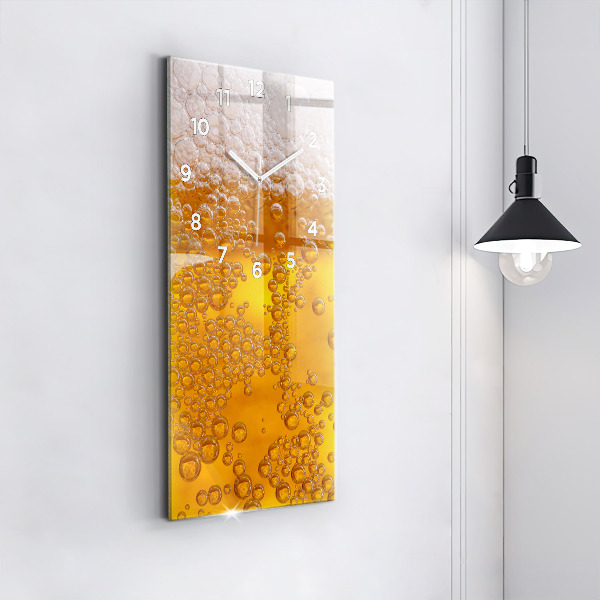 Vertikální nástěnné hodiny Pivo s pěnou
