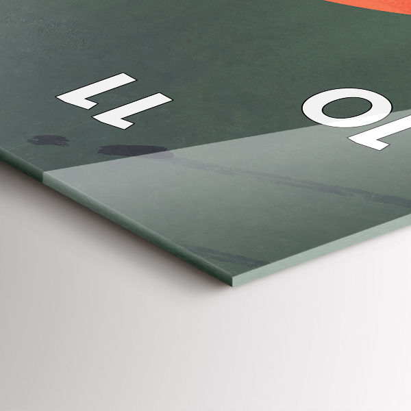 Vertikální skleněné hodiny Samuraj v lese