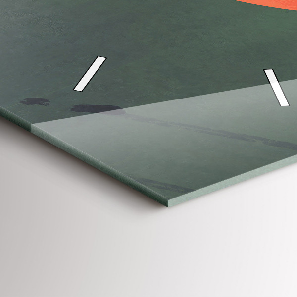 Vertikální skleněné hodiny Samuraj v lese