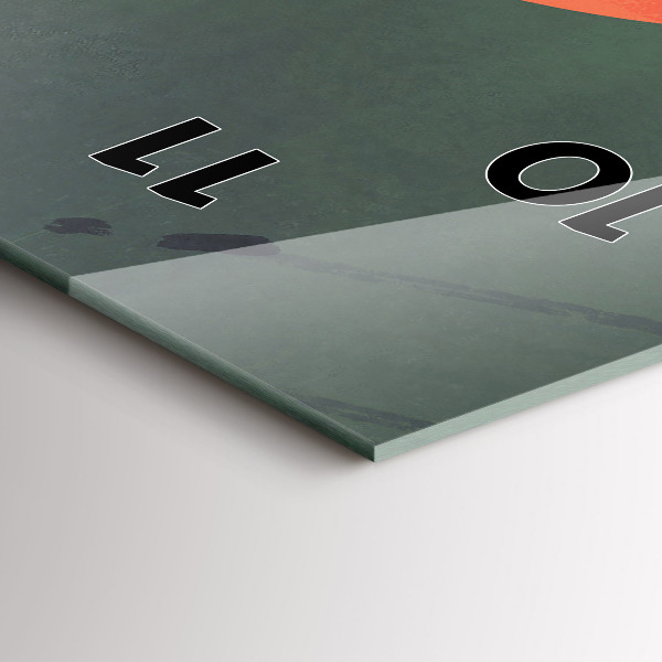 Vertikální skleněné hodiny Samuraj v lese