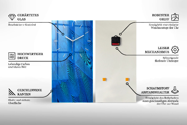 Vertikální skleněné hodiny Samuraj v lese
