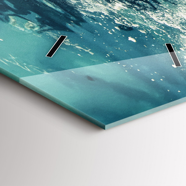 Vertikální skleněné hodiny Plovoucí slon v oceánu