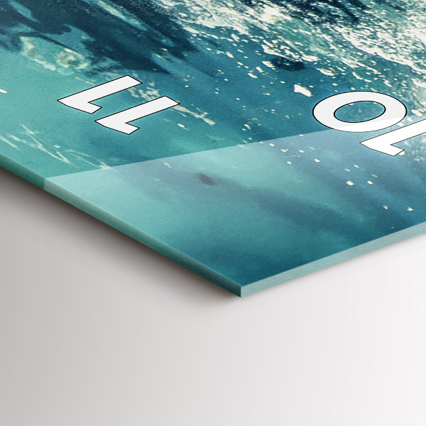 Vertikální skleněné hodiny Plovoucí slon v oceánu