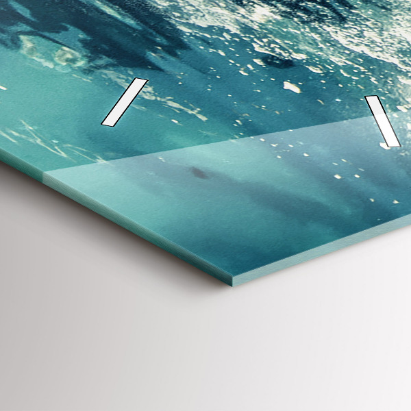 Vertikální skleněné hodiny Plovoucí slon v oceánu