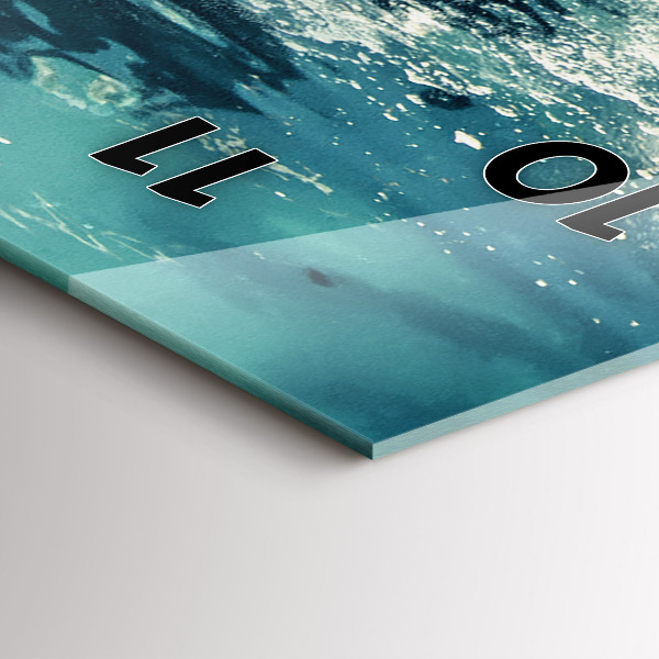 Vertikální skleněné hodiny Plovoucí slon v oceánu