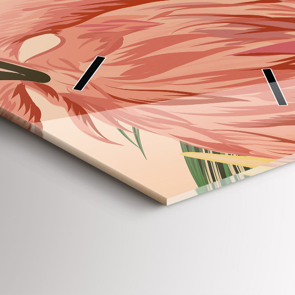 Vertikální skleněné hodiny Tropické palmové listy