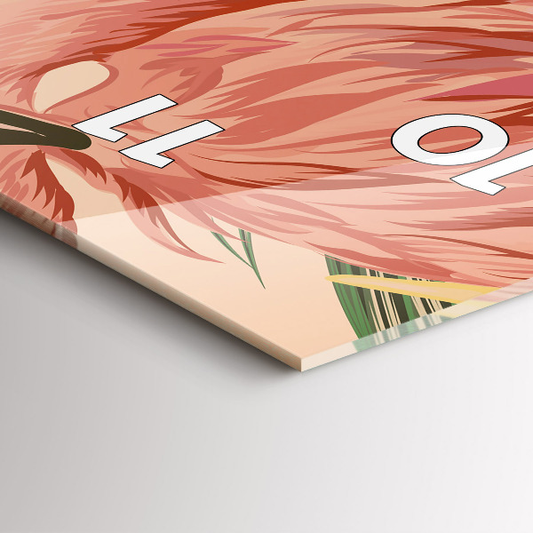 Vertikální skleněné hodiny Tropické palmové listy